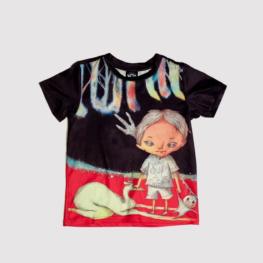 中原千尋首件藝術作品滿版兒童T